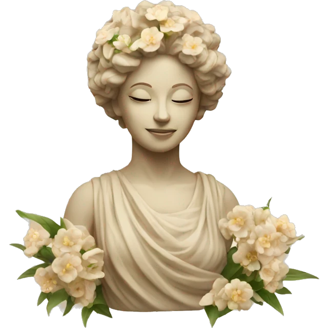 Beige-statue-with-flowers  emoji