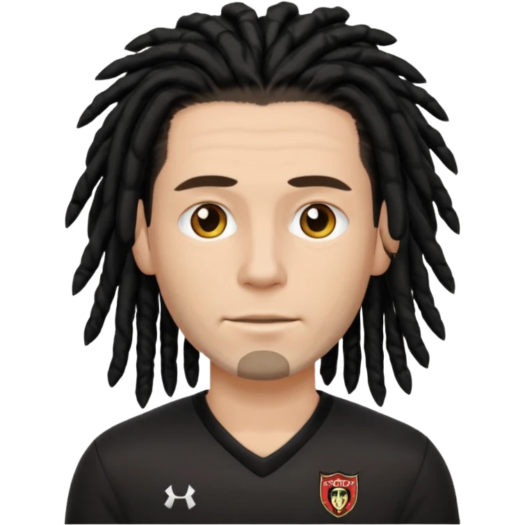 black dreadlocks white man with black jersey emoji