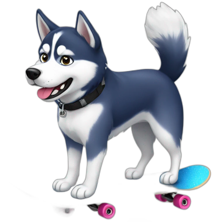 husky on skate emoji