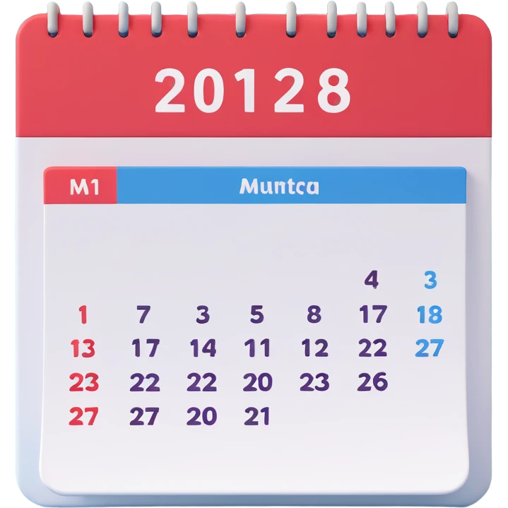 calendar in perspective, only the date, without the rest of the text emoji