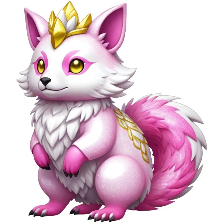 Shiny epic glittery divine white yellow pink animal-fakemon-creature emoji