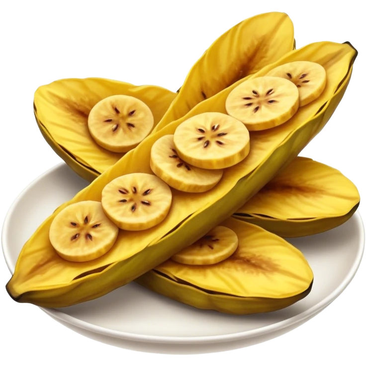 Cinematic Realistic Patacones Dish Emoji, depicted as twice-fried plantain slices with a crispy exterior rendered with detailed textures and dynamic, inviting lighting. emoji