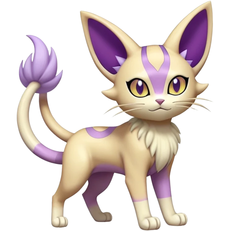 Meowth-Espeon-Pokémon-Fakémon-hybrid-creature (full body) emoji