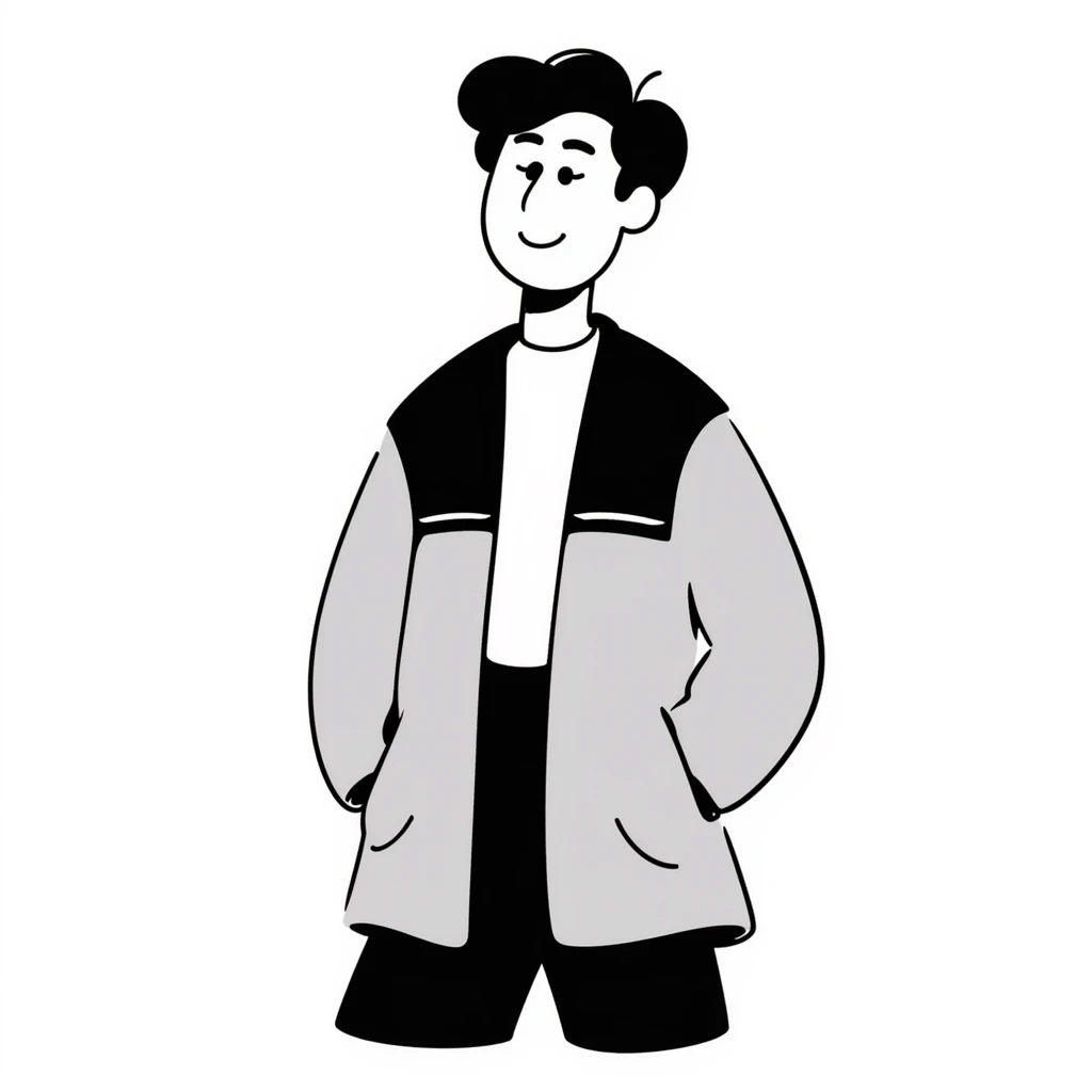 Korean man with charming smile and contemporary style emoji