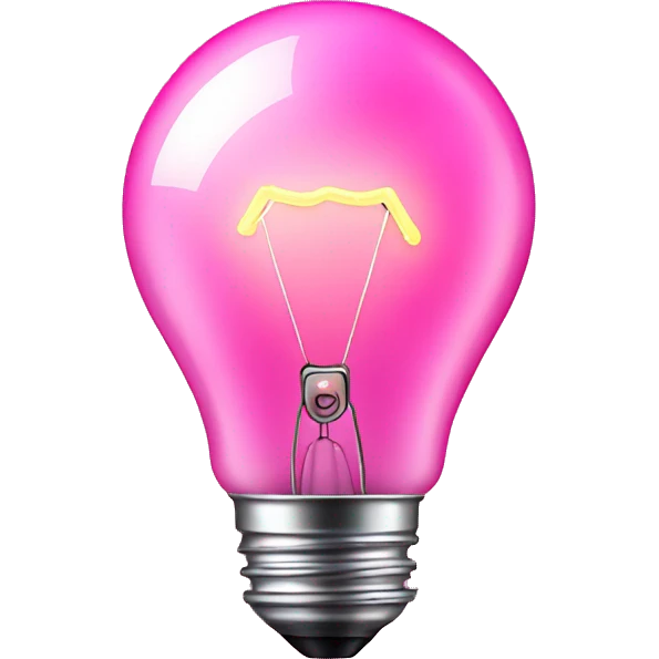 Pink lightbulb shining  emoji