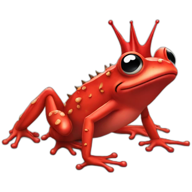 Red frog with spikes emoji