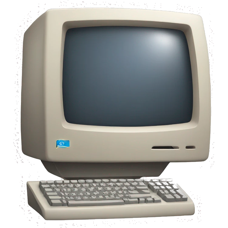 a old computer with the windows logo infront of the screen emoji