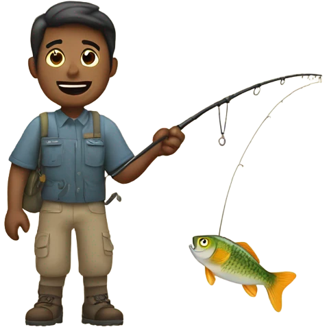 Steve catching a fish emoji