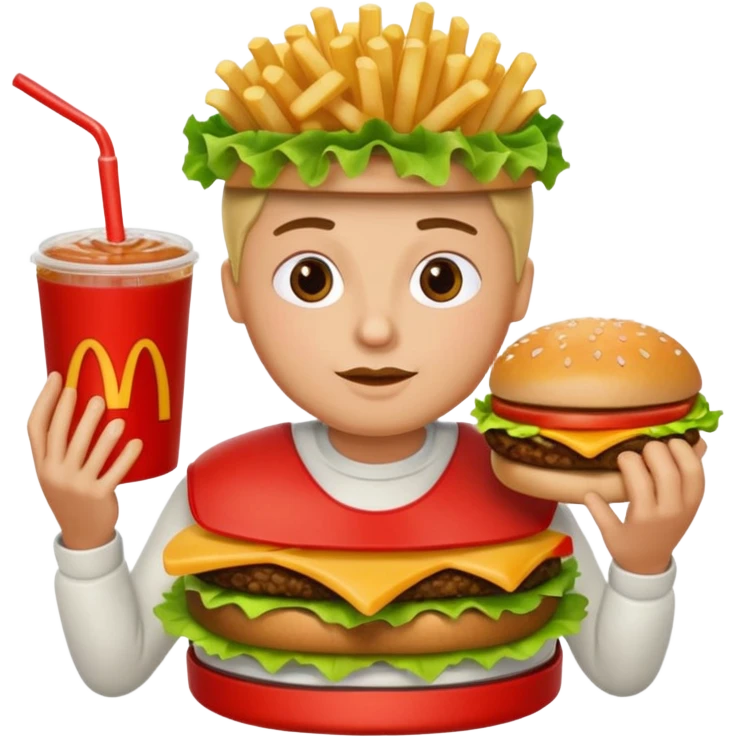 A ultra yummy Big Mac add a person eating it emoji