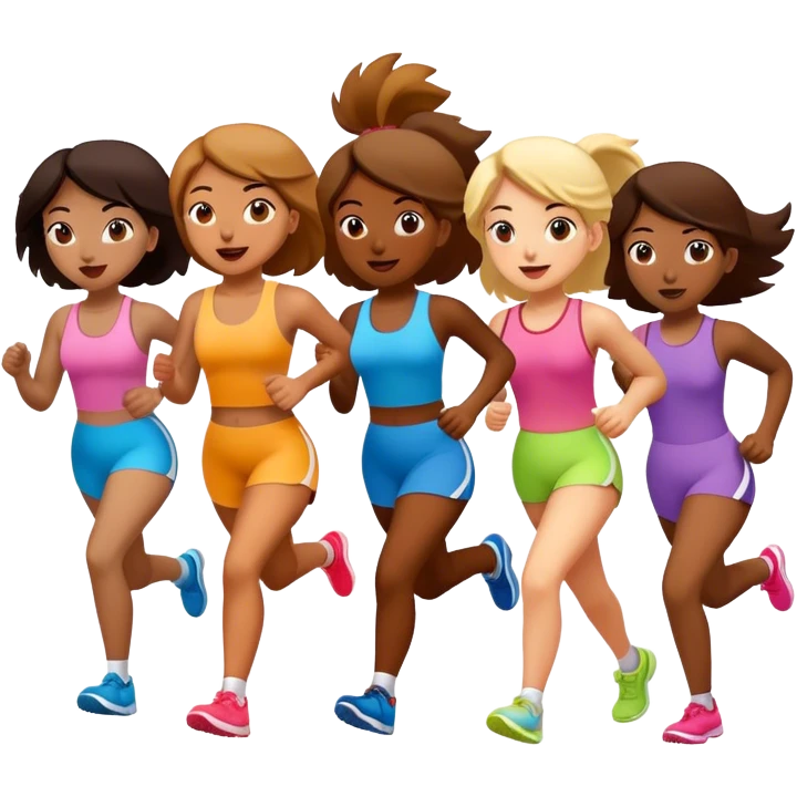Girl running with friends  emoji