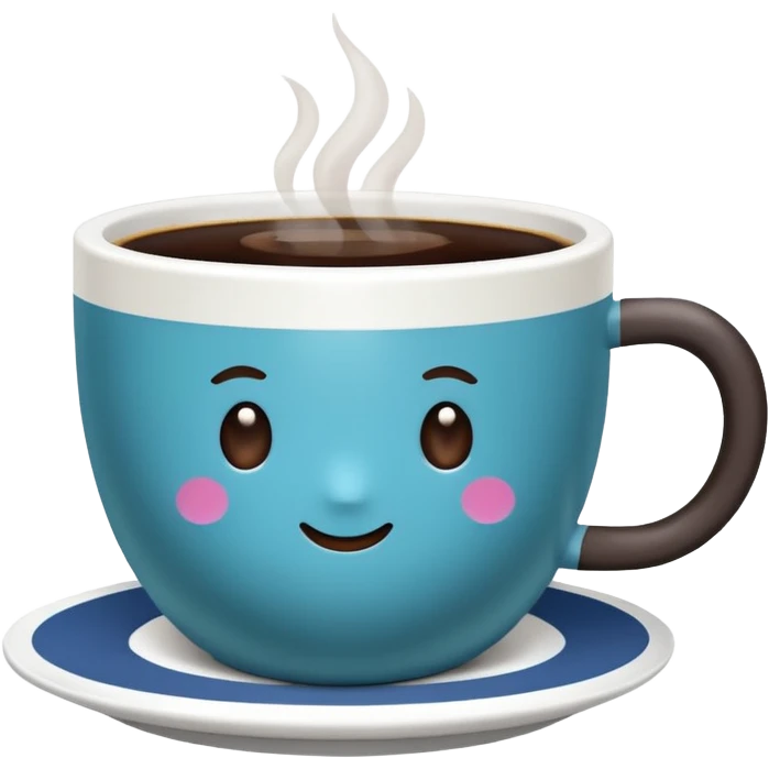 Slow brew coffee with blueberry design in a turkis white cup emoji