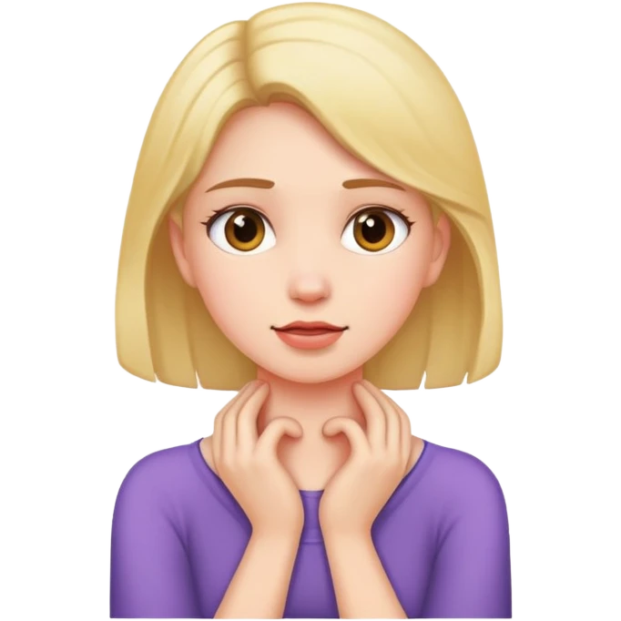girl holding her neck emoji