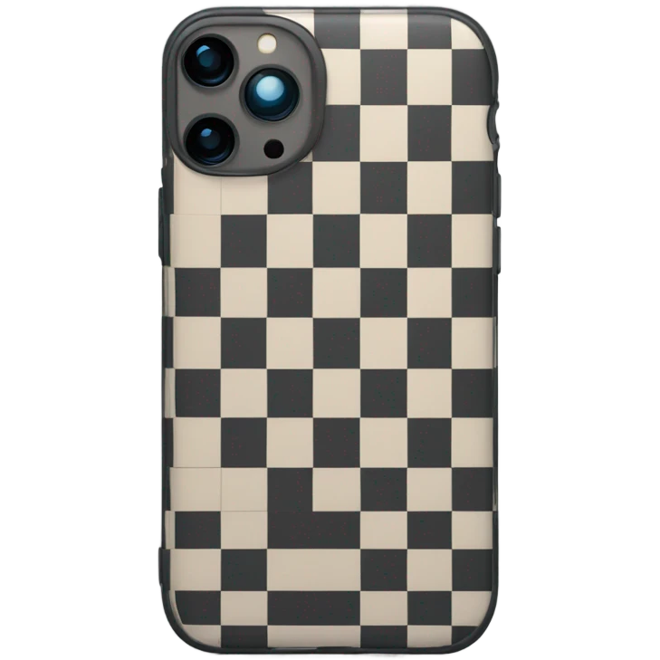 Iphone 16 pro with checkered case emoji