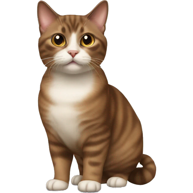 Brown munchkin cat standing emoji