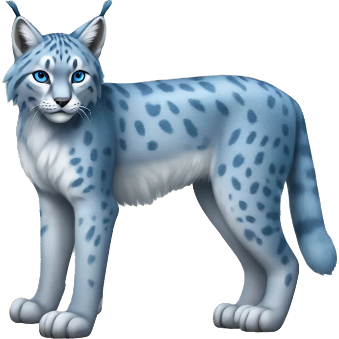 A blue lynx full body emoji