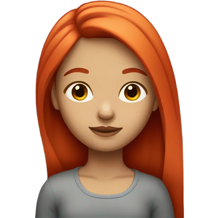 girl with straight shoulder length bright red hair  emoji