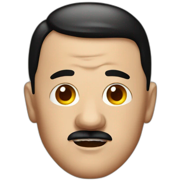 Hitler with baked beans on head emoji