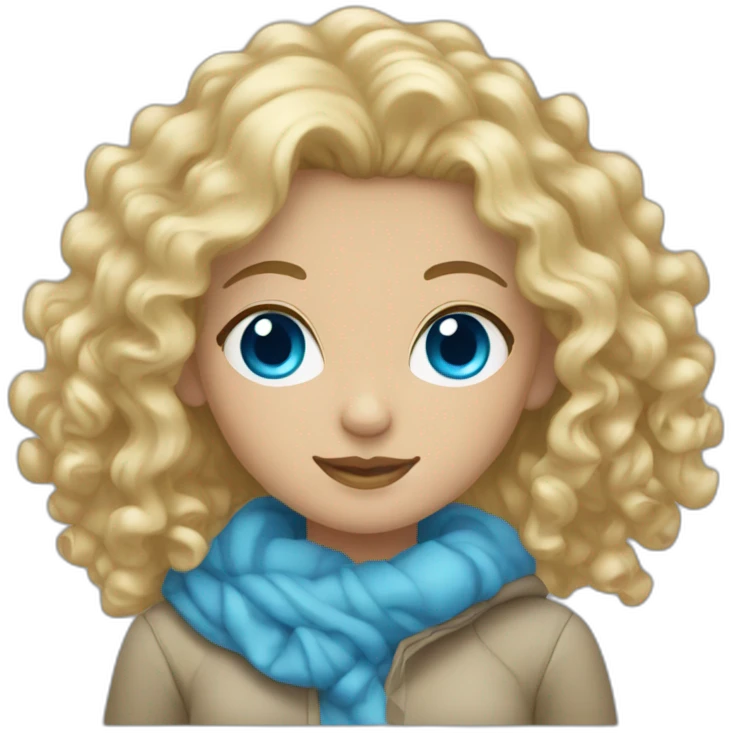 blonde curly haired woman with blue eyes emoji
