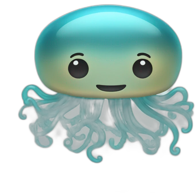 Meduse bleu mignon emoji