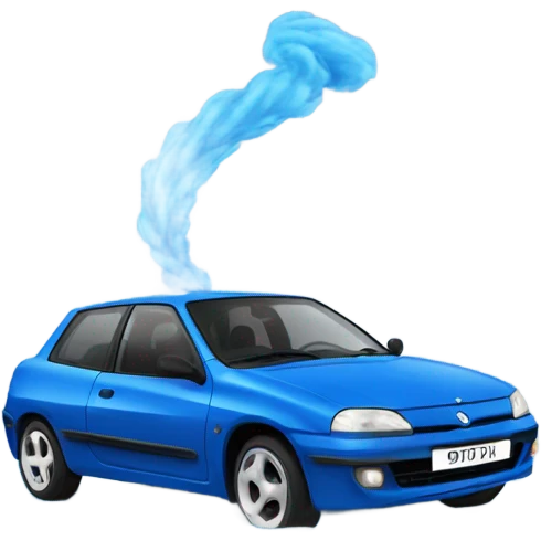 Drifting blue renault spinning emoji