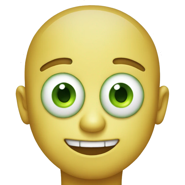 smiley with cucumber eyes emoji