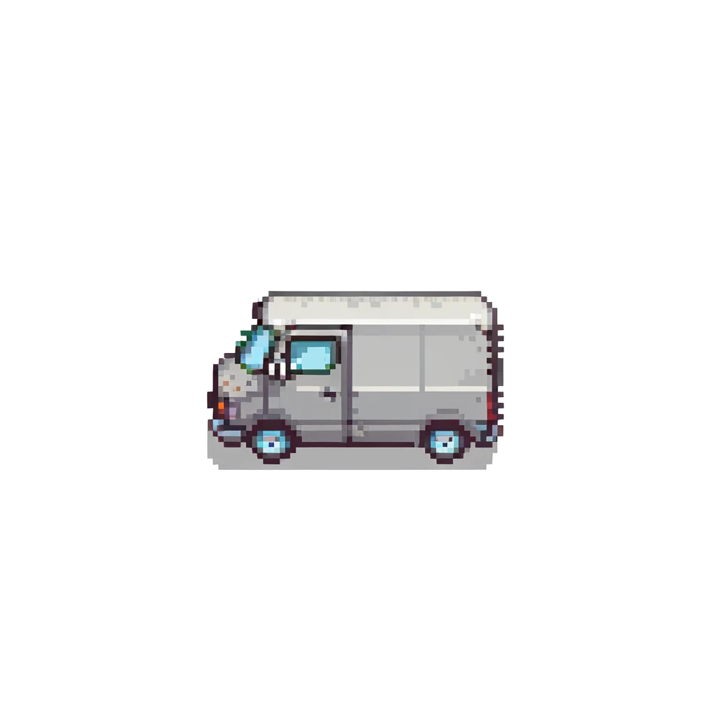 side profile of delivery van, minimalist design emoji