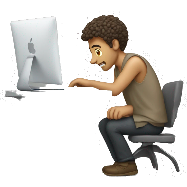 man working on macbook  emoji