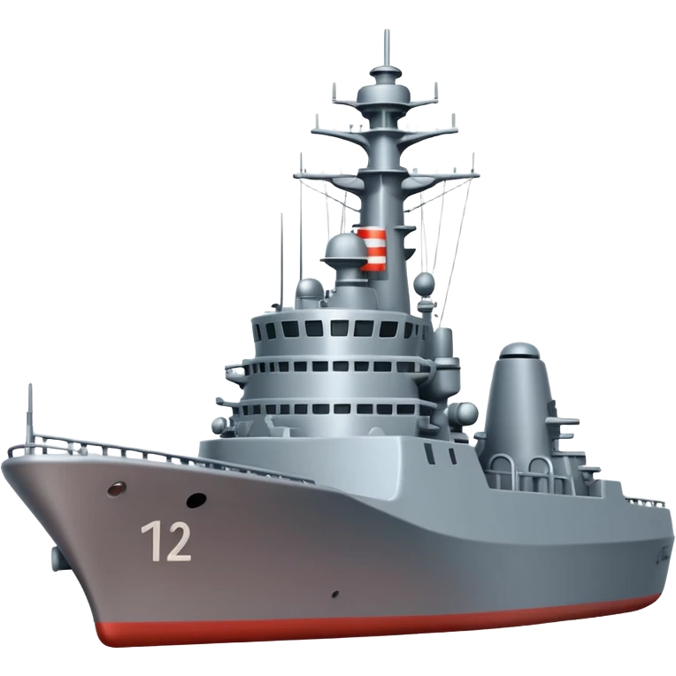 A naval destroyer ship emoji