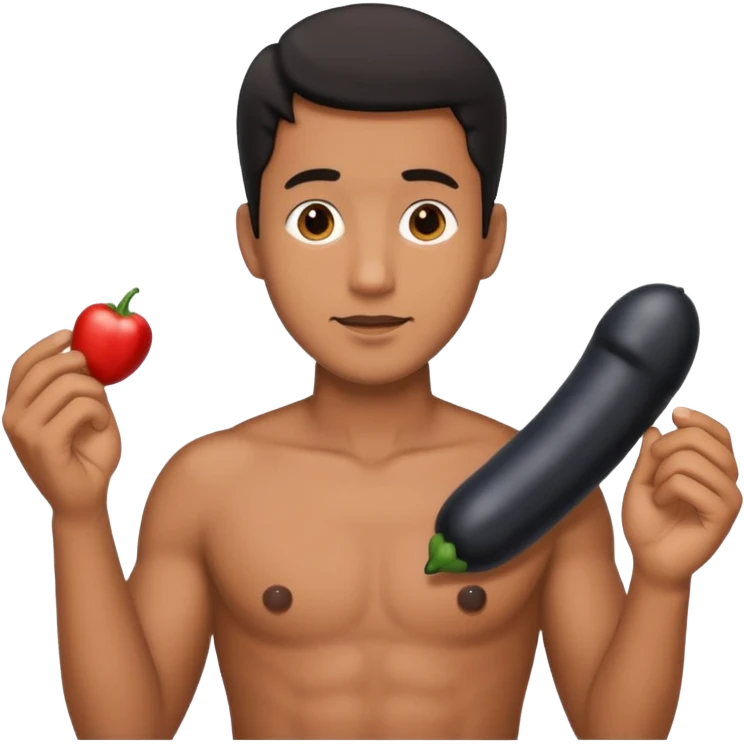 a man with a black penis emoji