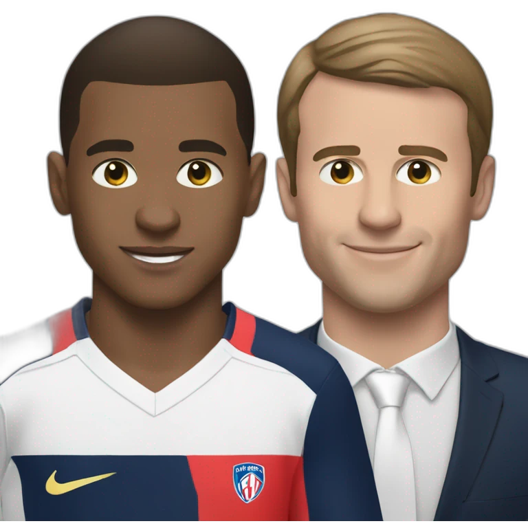 Macron and kylian Mbapé emoji