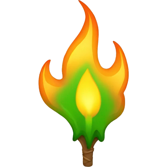antorcha de fuego verde emoji