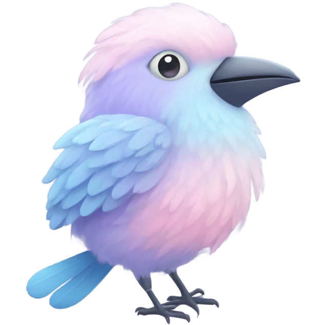Cotton candy colored bird emoji