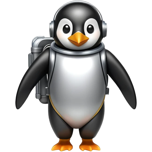 penguin with a jetpack emoji