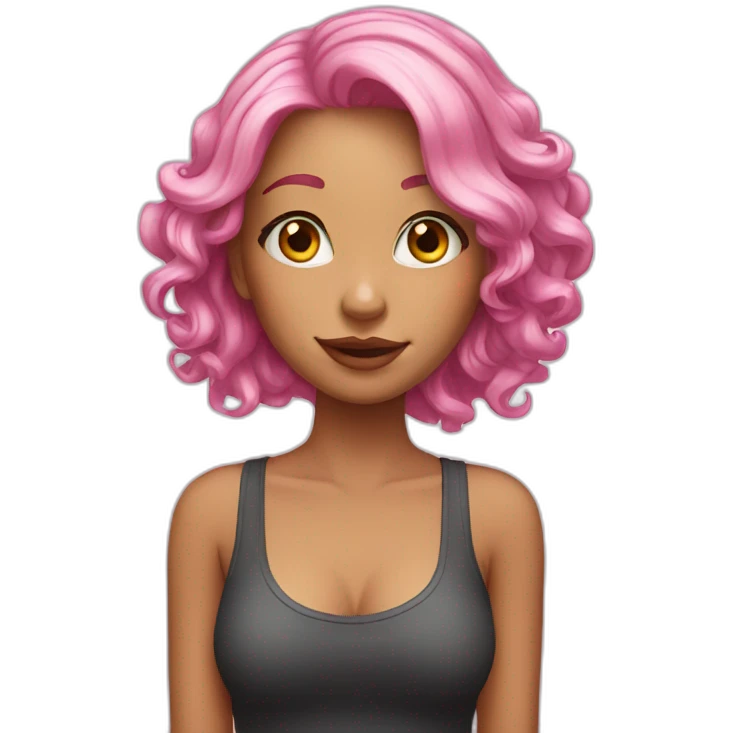 Pretty girl with pink hair emoji