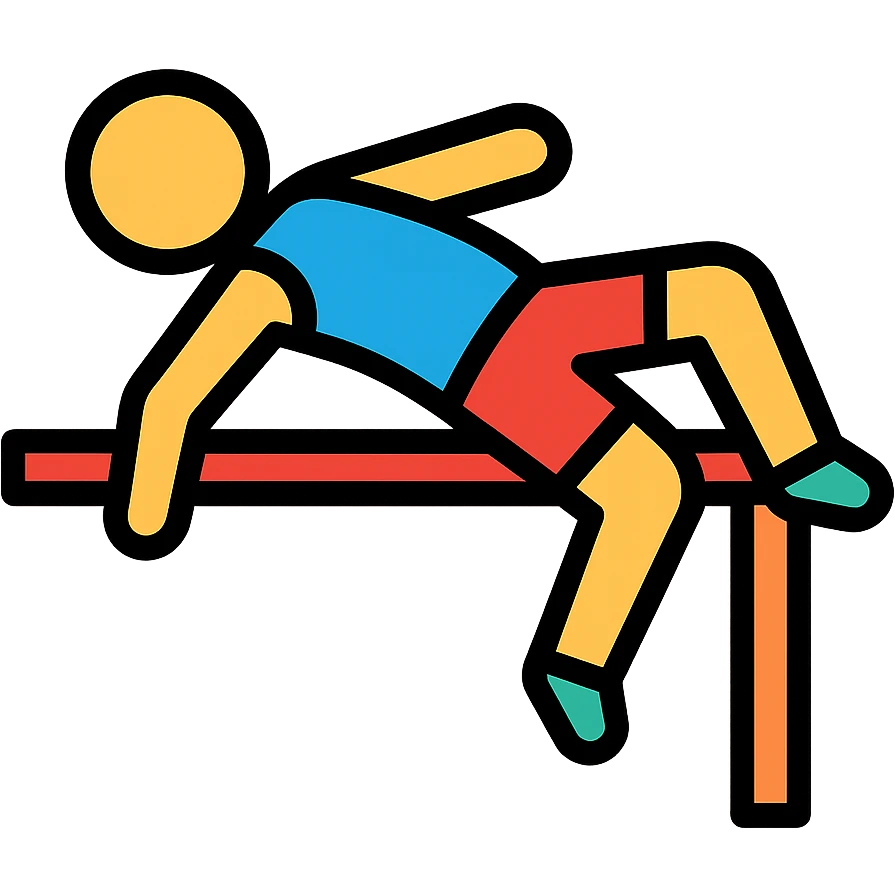 color outline icon of a high jump athlete emoji