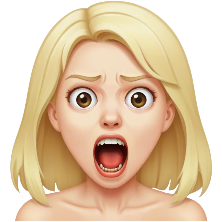 Blonde girl screaming of horror  emoji