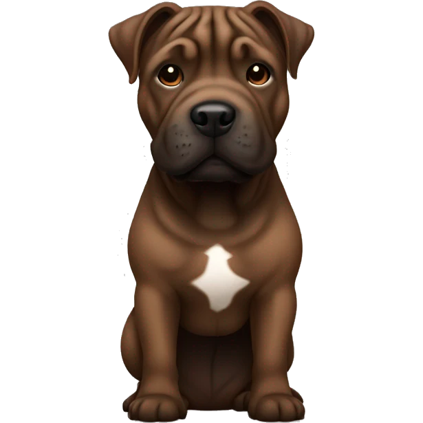 dark brown brindle shar pei pitbull mix emoji
