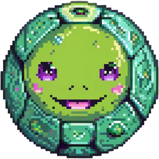 lime green planet with darker green patterns and a cute smiling face emoji