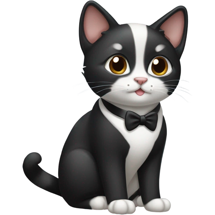 Adorable Tuxedo cat  emoji