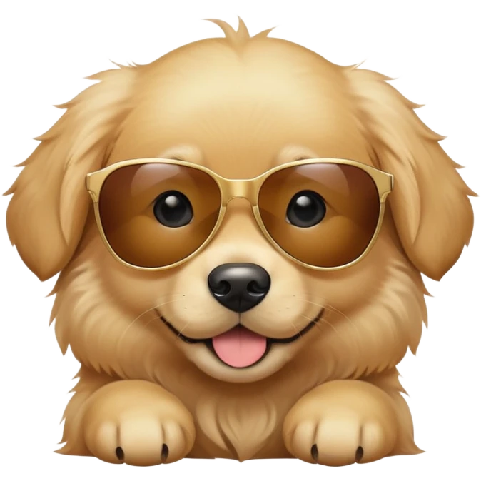 Golden retriever puppy with sunglasses on  emoji