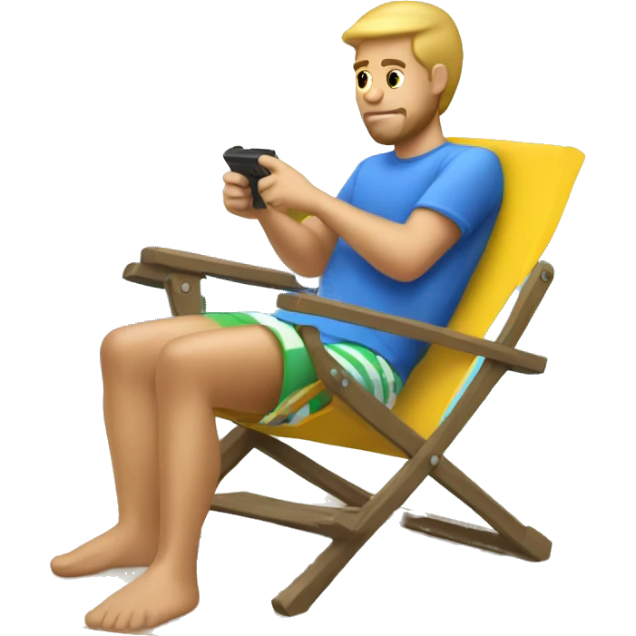 white guy gaming beach chair emoji