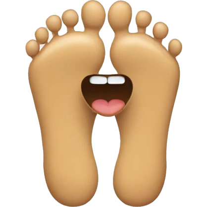 Happy face with feet on the back emoji