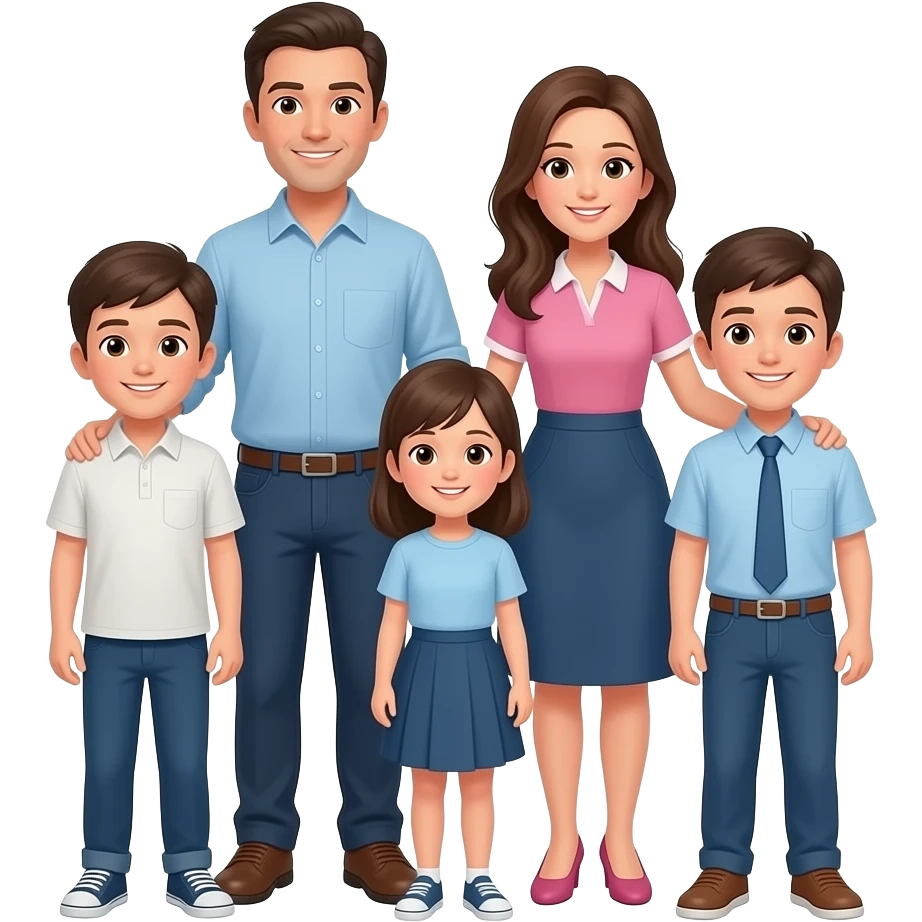 six person family 3 sons 1 daughter emoji