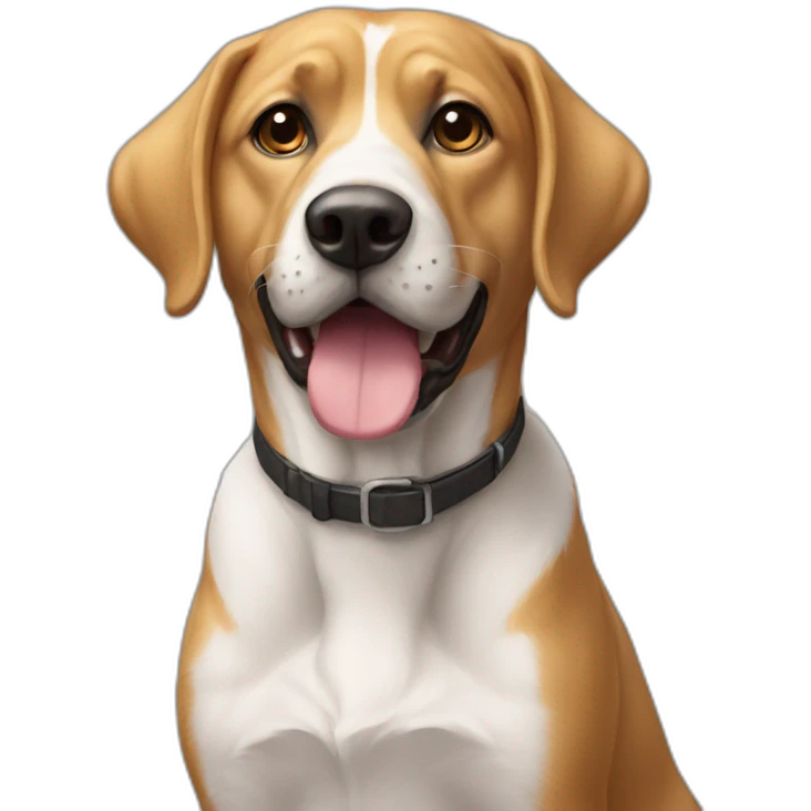 Chat sur un chien emoji