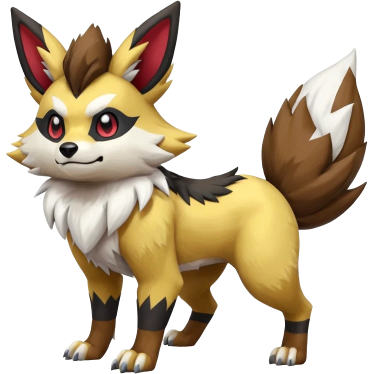 Zeraora-Eevee-Obstagoon-Buneary-Lycanroc-fusion emoji