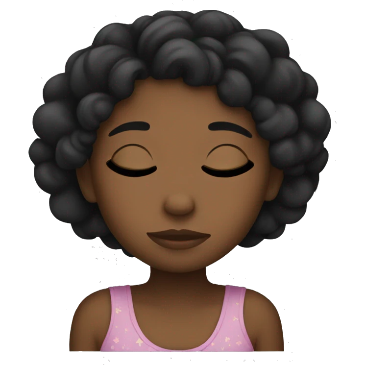 Cute black girl sleeping  emoji