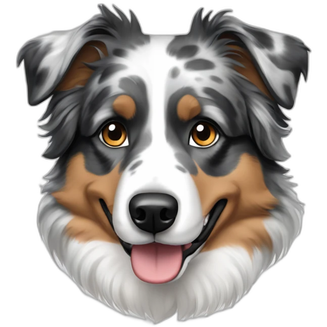 Grey black white Blue Merle Australian shepherd emoji