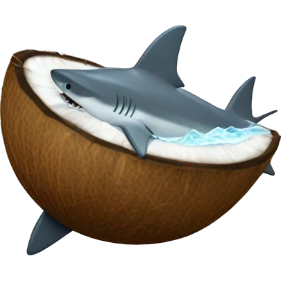 shark swimming in coconut emoji
