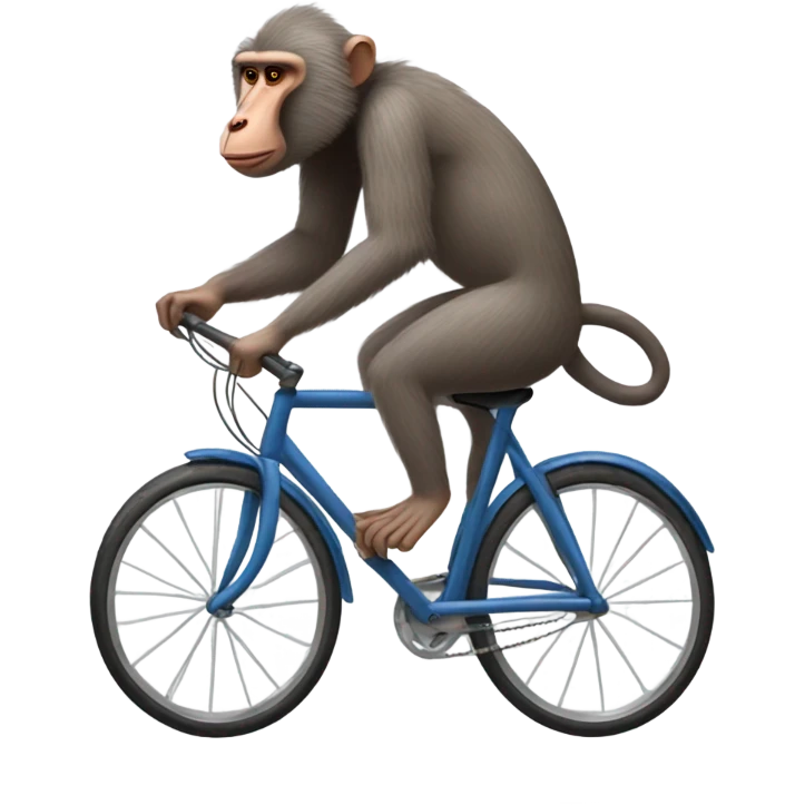 Baboon riding bike emoji