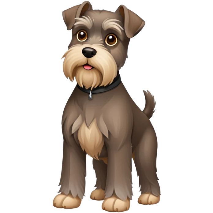 brown schnauzer dog full body emoji